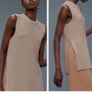 Aritzia Wilfred Palmier sleeveless knit wool tunic sweater vest